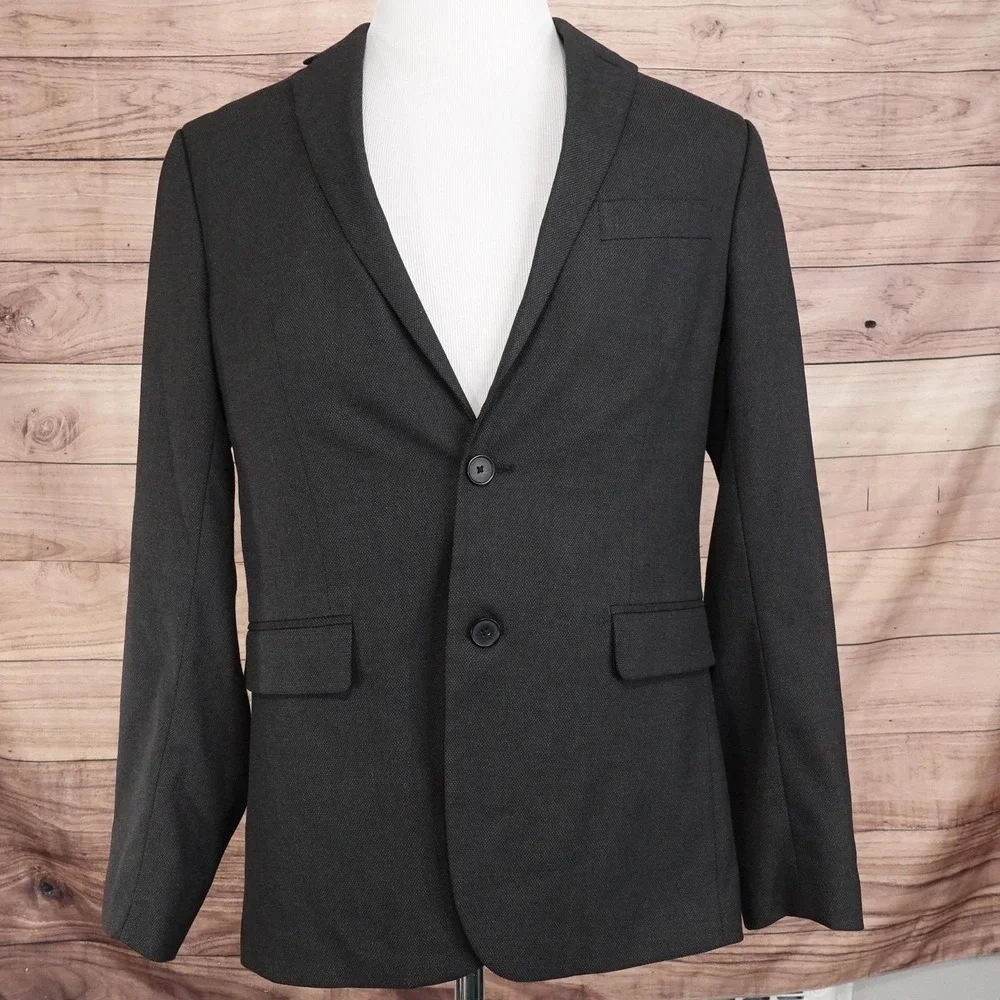 Banana Republic Suit Jacket Mens 40R Gray Slim Fit Stretch 2 Button Notch Lapel